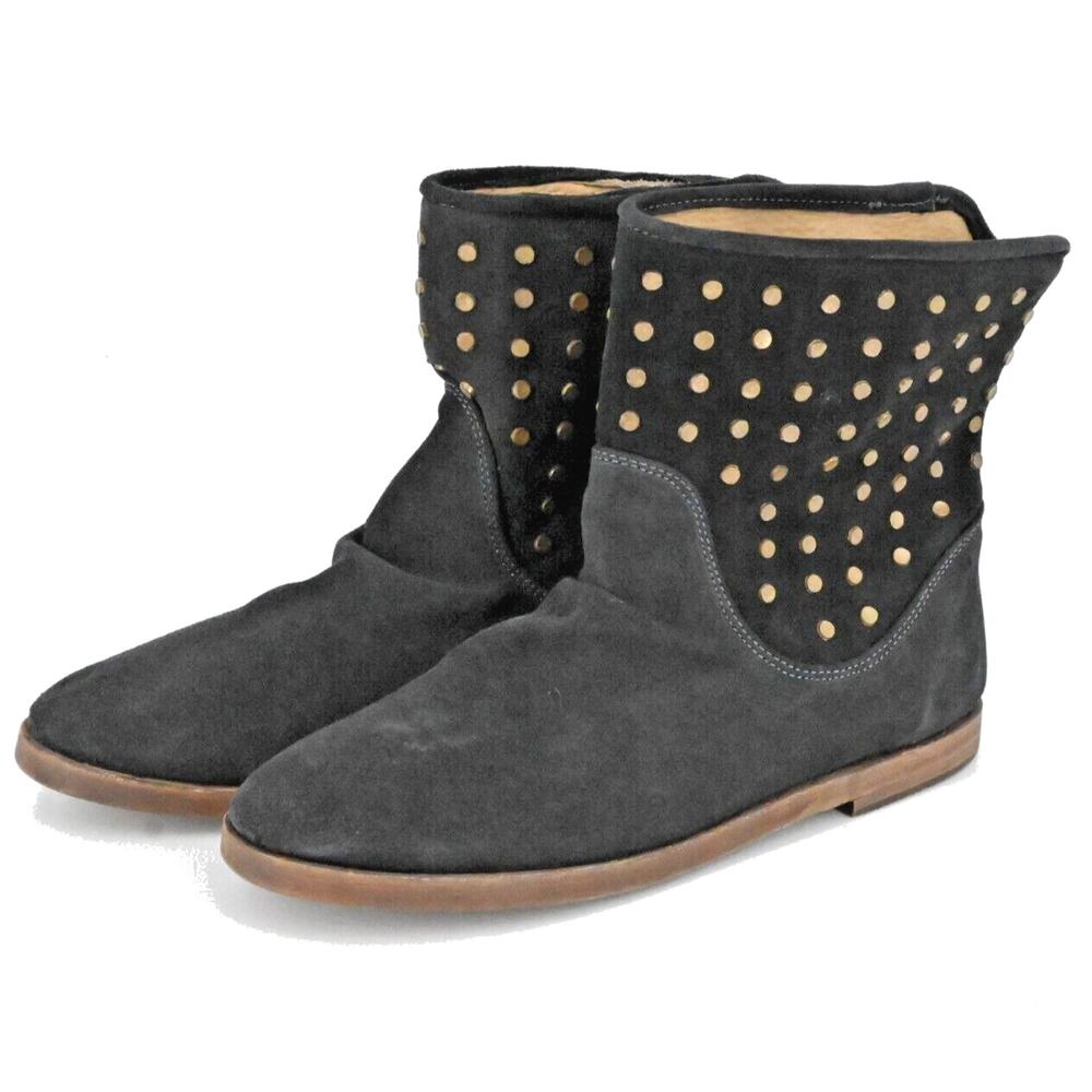 Beek by Two Birds  Grey Suede Studded Junco Ankle Booties Size 9.5